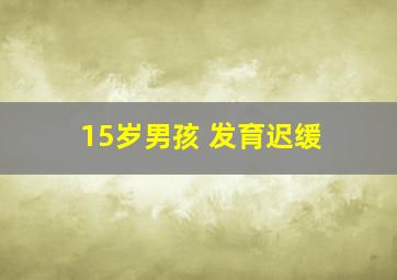 15岁男孩 发育迟缓